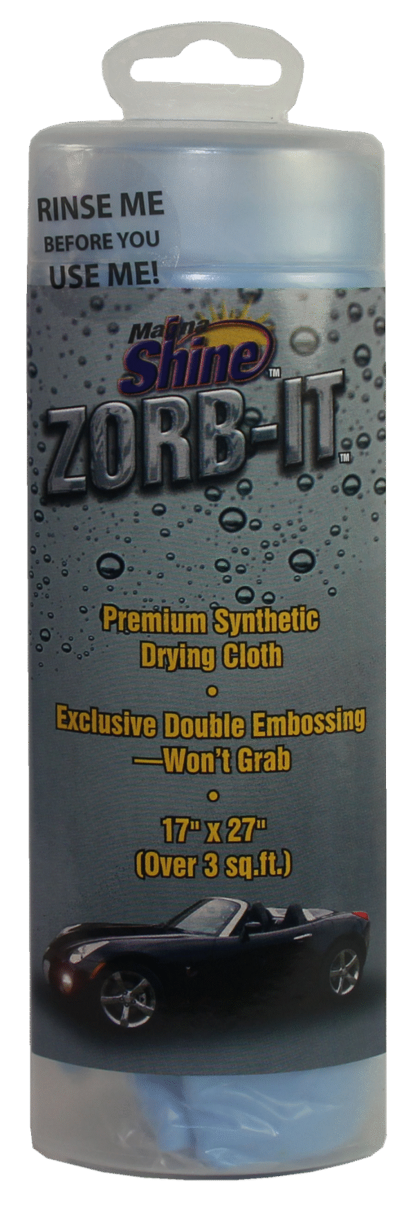 ZORB-IT DRYING CLOTH W/TUBE 17x27 BLUE