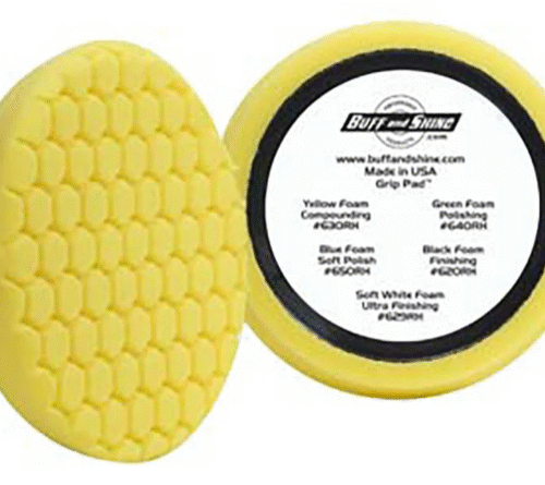 7.5"x1.35" YELLOW FOAM GRIP PAD W/HEX FACE & CENTER RING