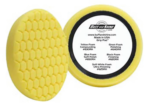 7.5"x1.35" YELLOW FOAM GRIP PAD W/HEX FACE & CENTER RING